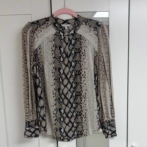 Elegant Snake Print Women's Viscose Top